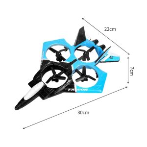 Borbeni dron sa izmerenim dimenzijama i plavo-belim dizajnom