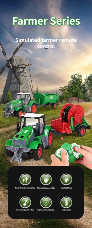 Reklamni poster za Farmer Series traktor na daljinsko upravljanje sa prikolicom